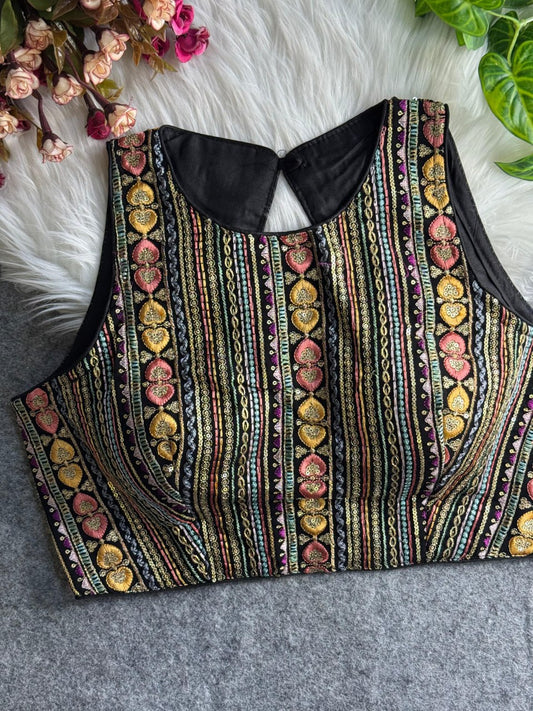 Georgette Embroidery Sleeveless Blouse