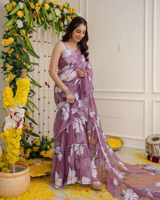 Digital Print Ready To Wear Lehenga Saree