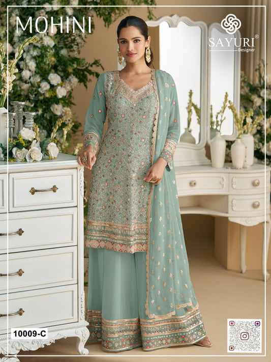 Embroidery  Top Semi-Stitched With Fully Stitched Bottom And Dupatta