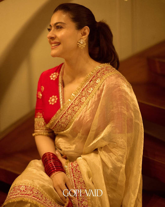 Mocha silk Fabric  Saree With Sequins Work