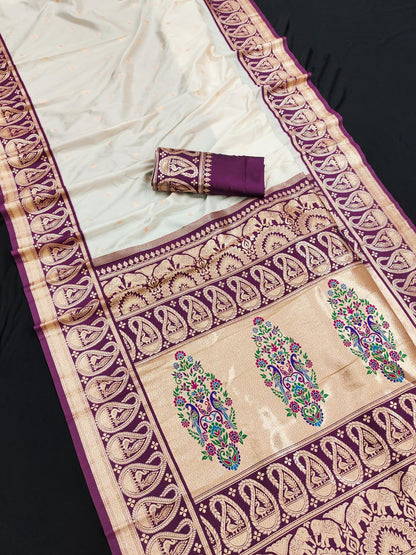 Soft And pure banarasi Paithani silk saree