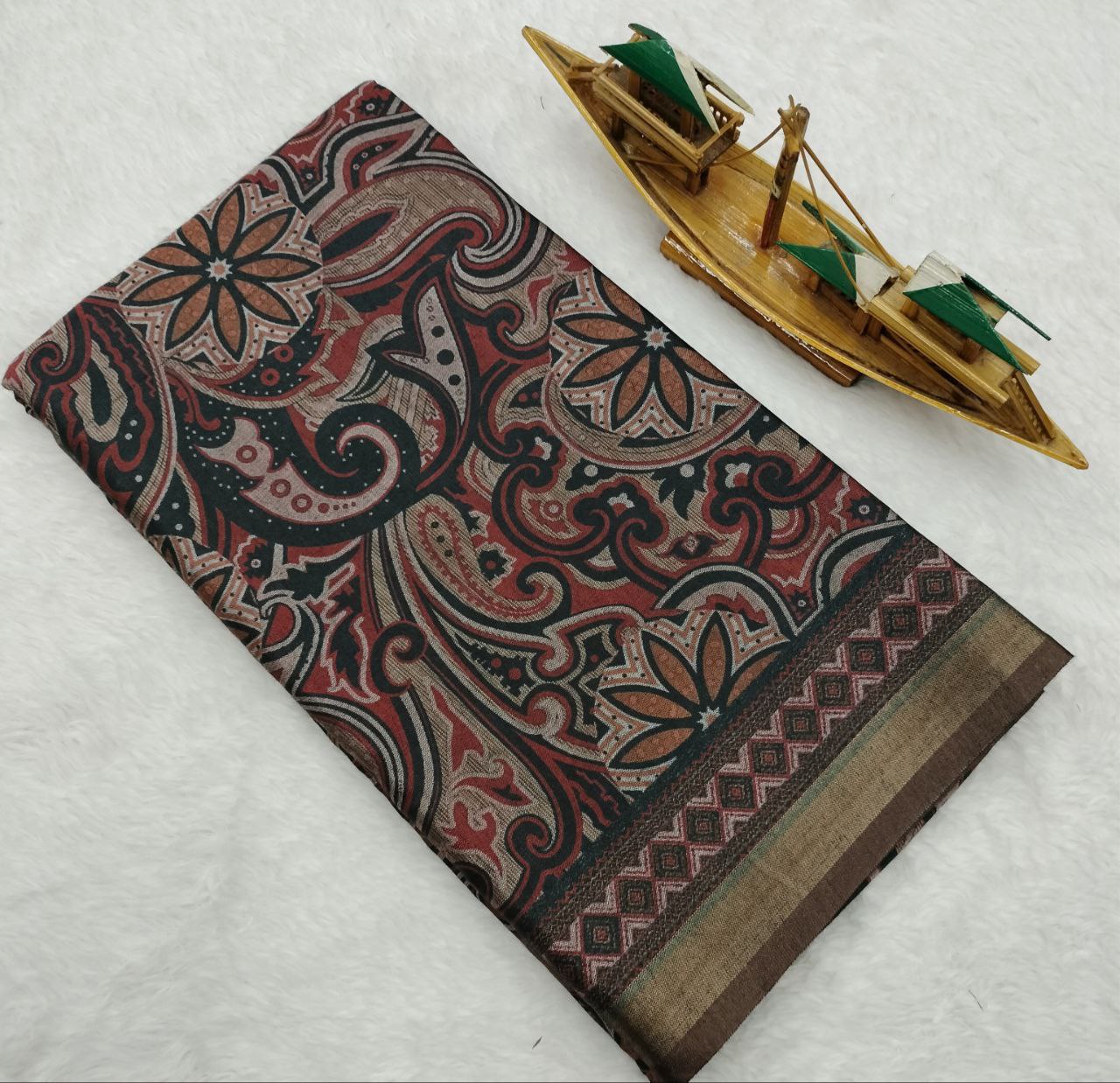 Soft Art Silk with Beautiful Flower Design Saree