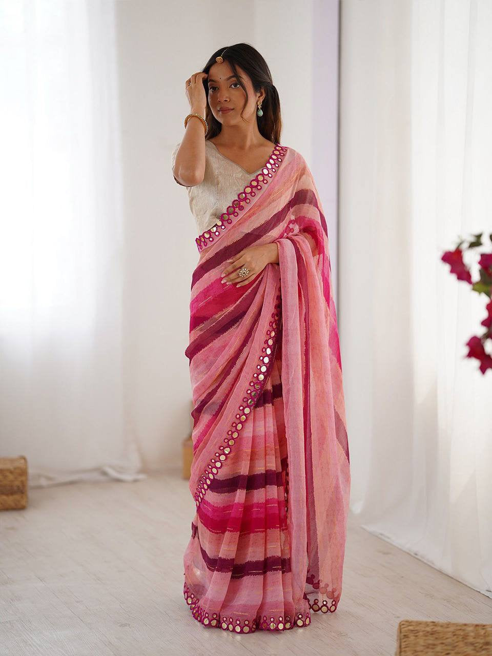 Linen Printed Saree