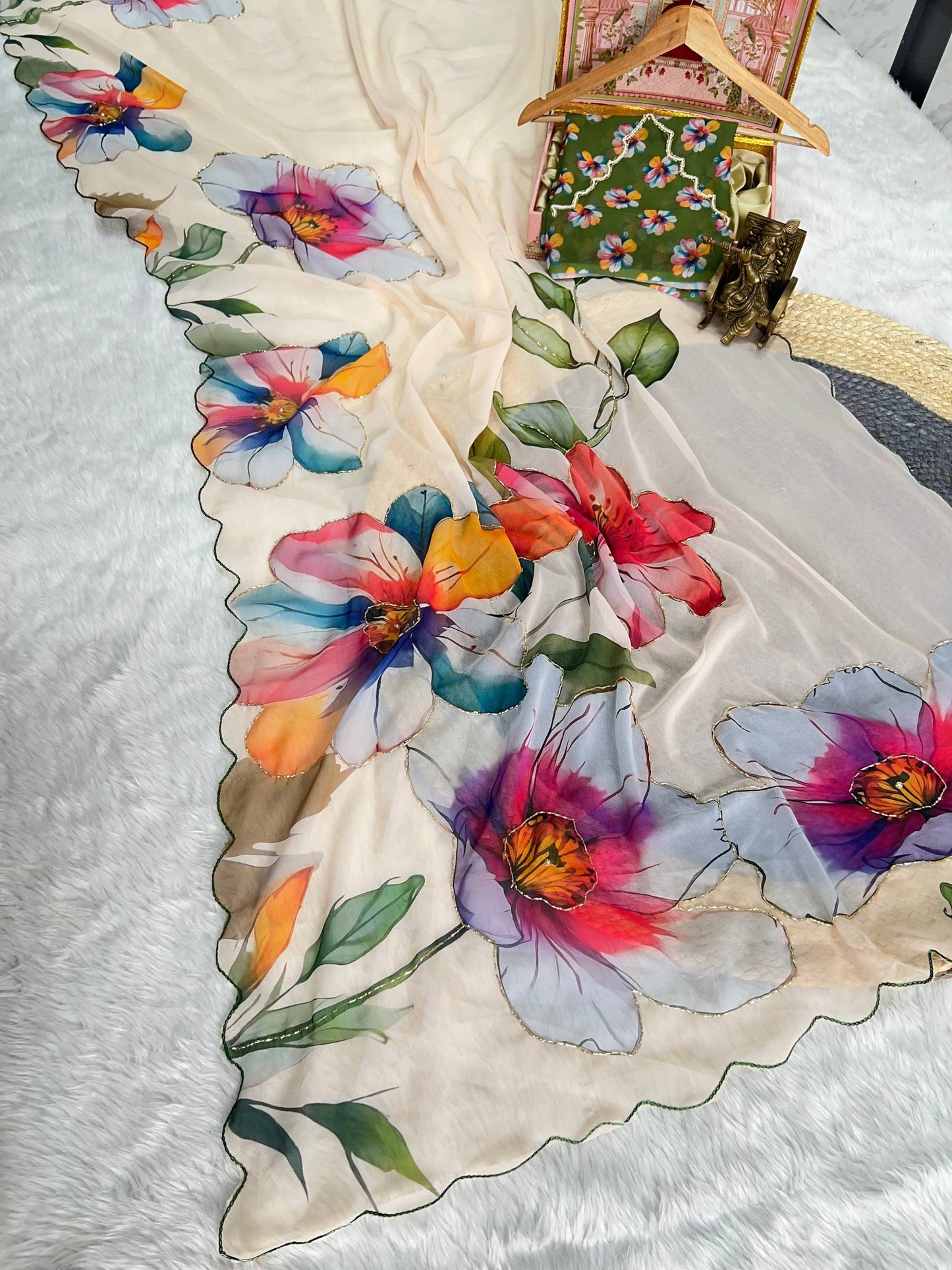 Handcrafted digital prints Saree