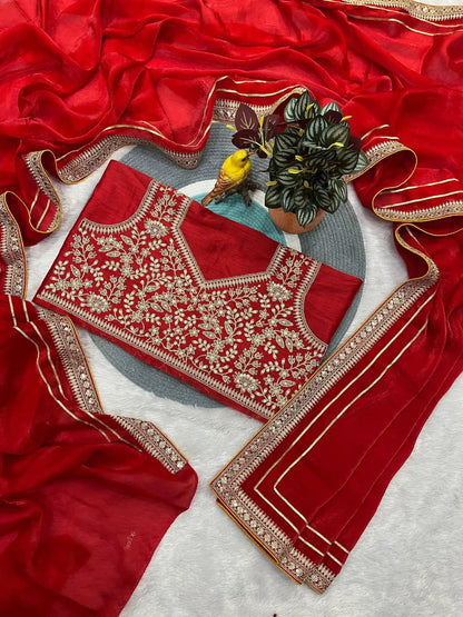 Kajal Agarwal Pure Fancy Satin Silk Saree with Heavy Jari Dori & Sequins Work