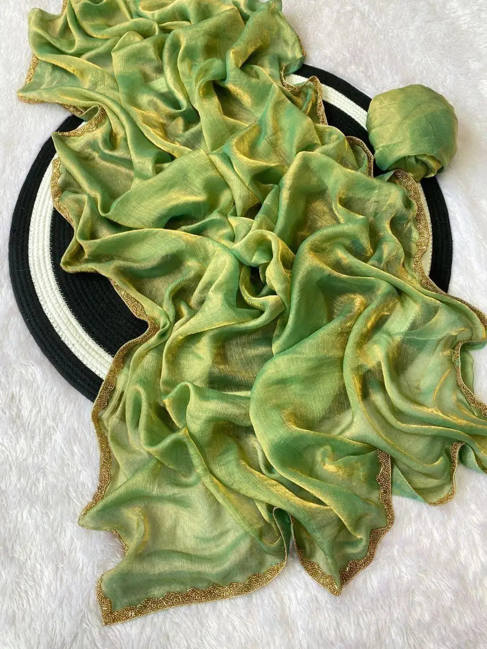 Golden Mustard Space Sillk  Saree