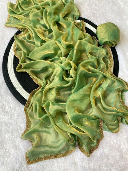 Golden Mustard Space Sillk  Saree