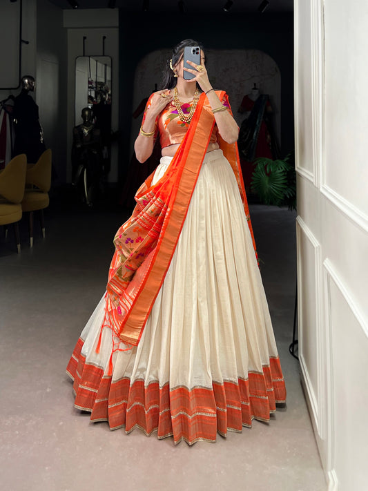 Beige Paithani lehengas that speak culture Lehenga