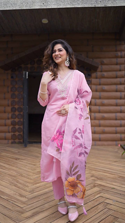 Fully Stitched Ethnic Set with Dupatta