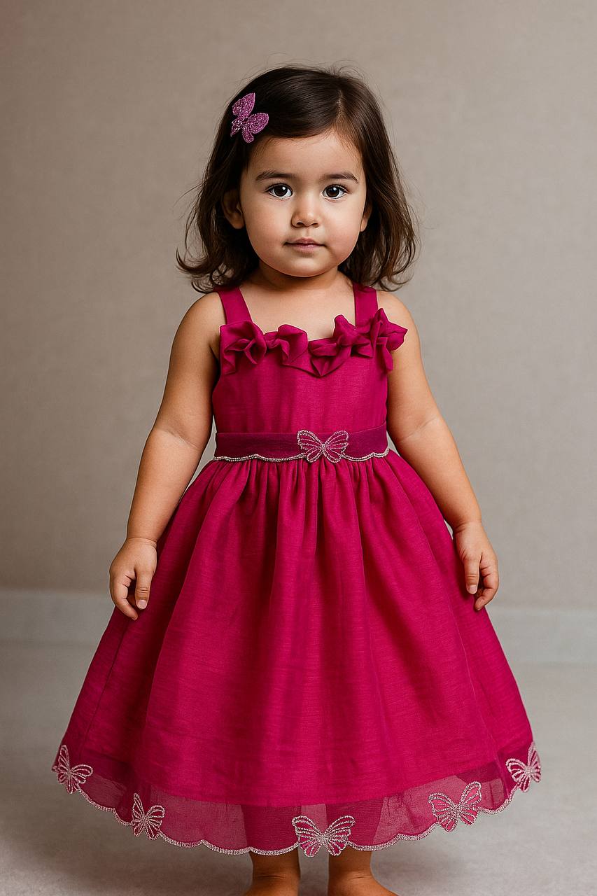 Kids Butterfly Cut Dana Diamond Panel Work Gown