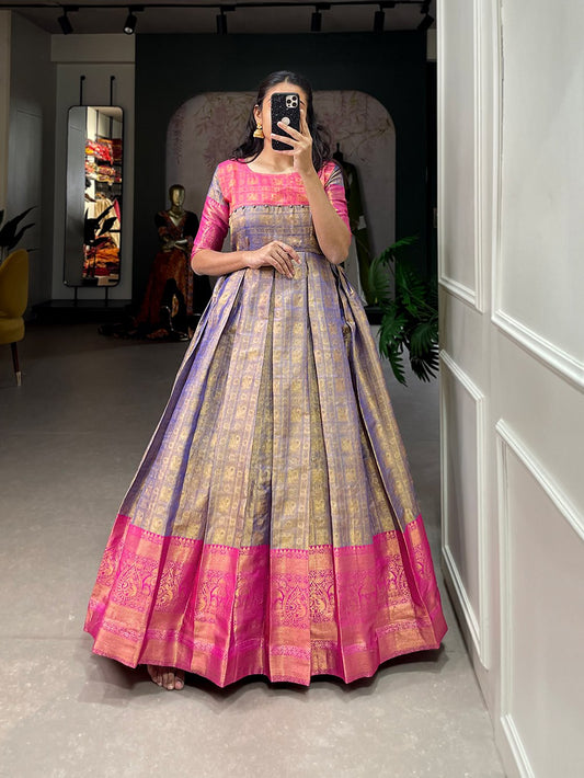 Festive Kanjivaram Zari Weaving Gown