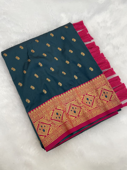 Soft Silk  Rich Gold Zari Weaving Paithani Saree