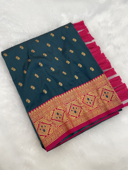 Soft Silk  Rich Gold Zari Weaving Paithani Saree