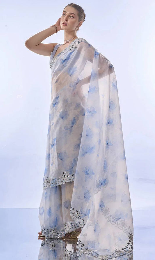 Soft Space silk with beautiful print Saree
