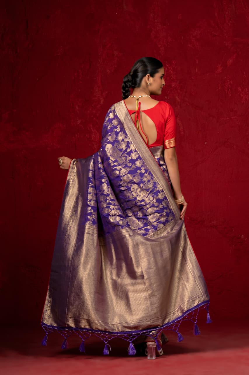 Pure Khadi Creap Georgette Saree