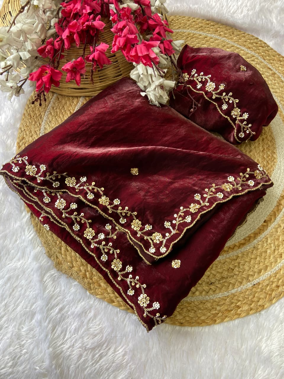 Premium Fendy Satin Saree