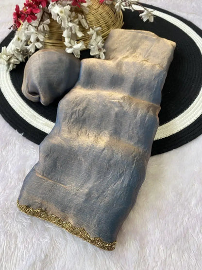 Golden Mustard Space Sillk  Saree