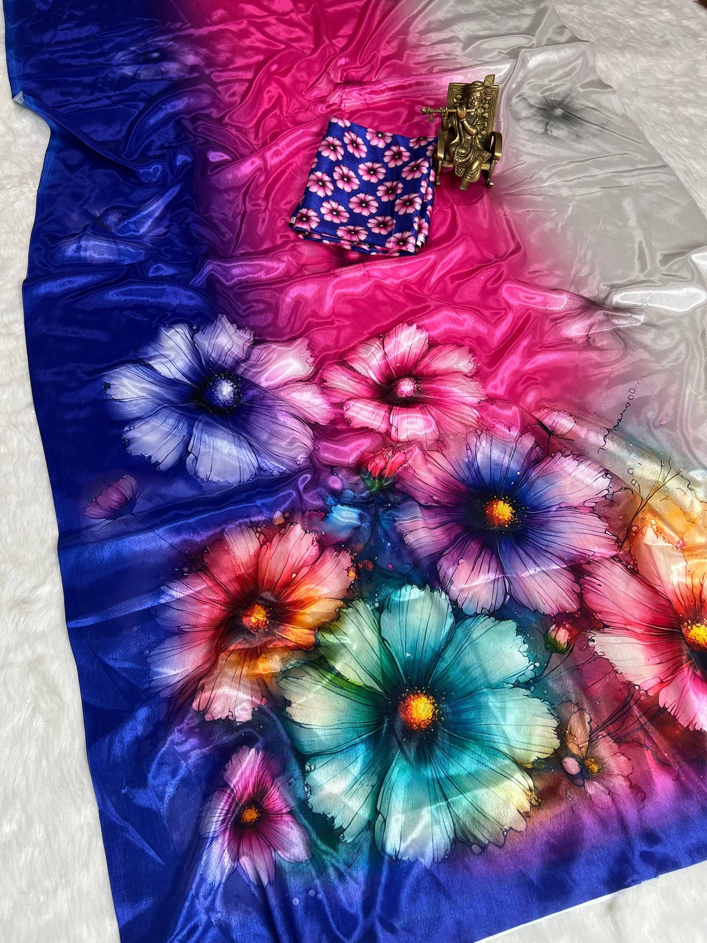 Lustro Silk digital print Saree