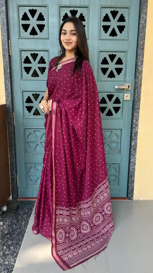 Mal Mal Cotton Silk Saree with Mill Print | Daily & Office Wear Saree – SF-2287