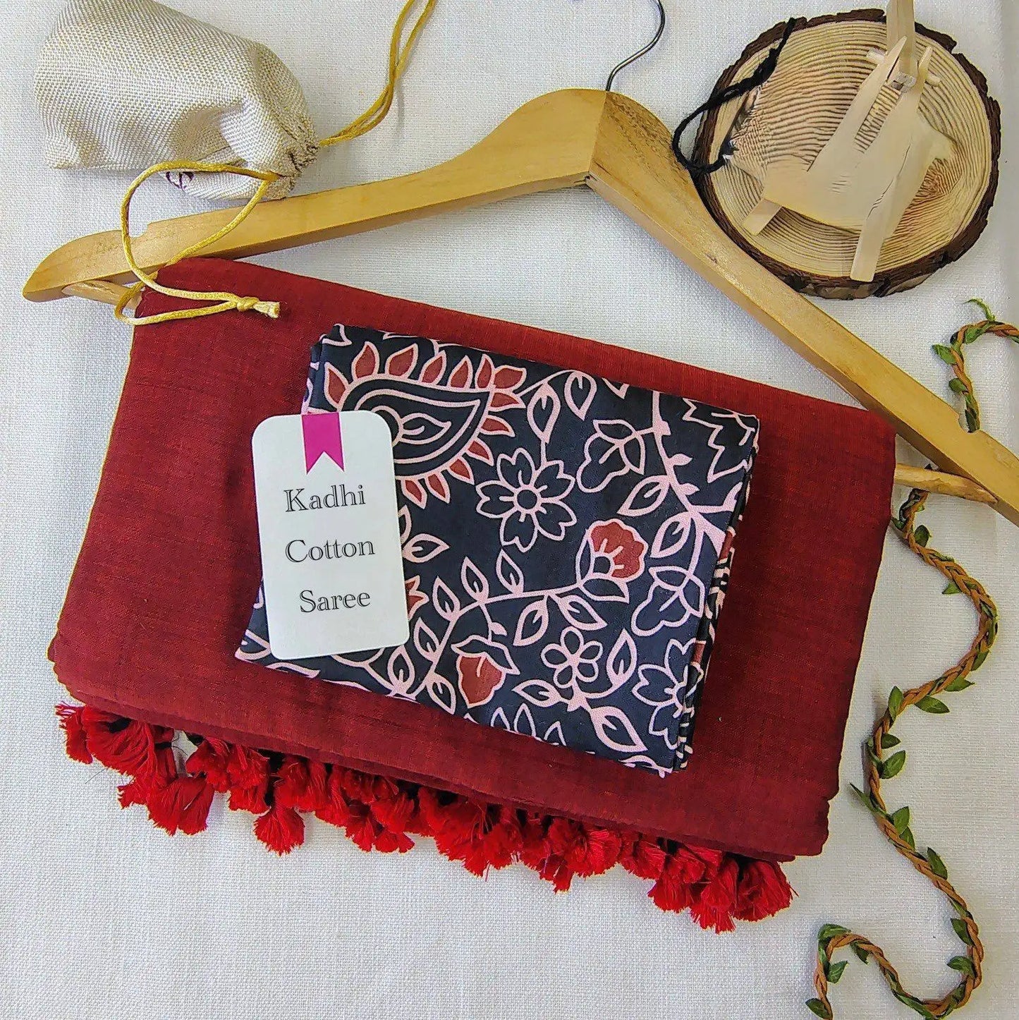 Handloom Khadi Cotton Saree with Magic Cotton Blouse | Lightweight Daily Wear CF-195