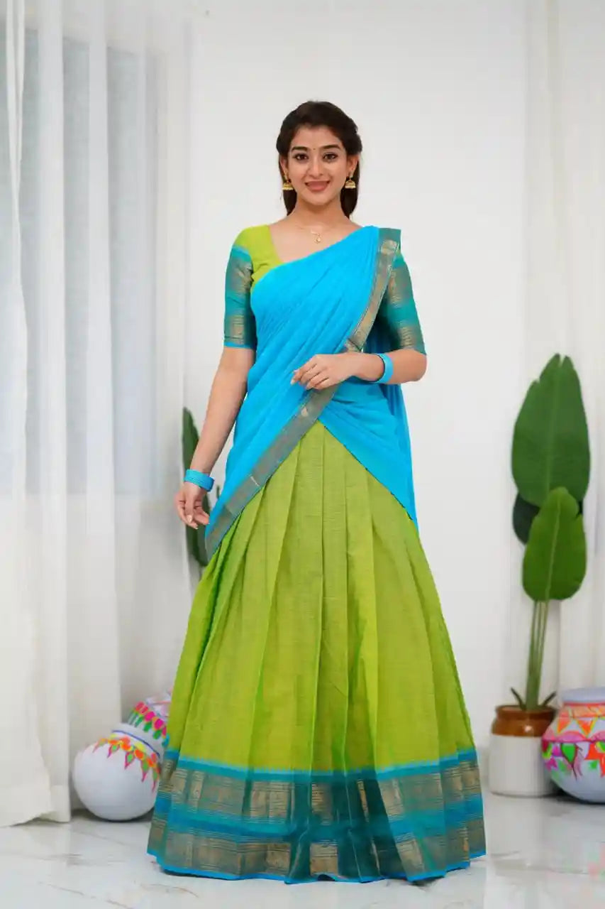 South Style Kanjivaram Silk Lehenga with Zari Weaving | Traditional Bridal & Festive Wear