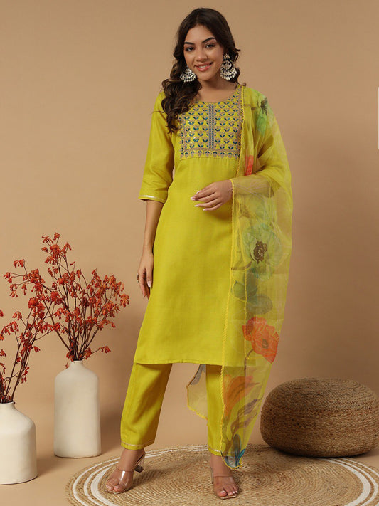 Fully Stitched Ethnic Set with Dupatta