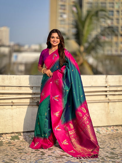 Zari Woven Organza Saree Rich zari-woven pallu