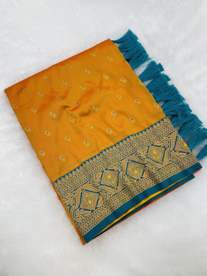 Soft Silk  Rich Gold Zari Weaving Paithani Saree