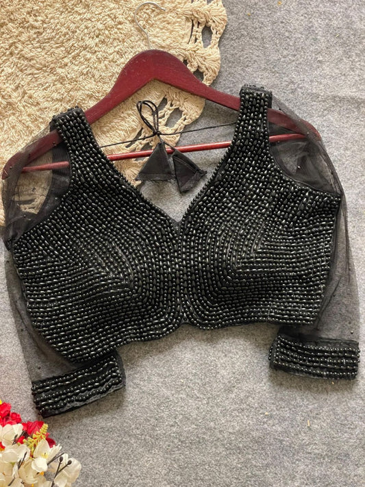 Handcrafted Pearl Work all over Blouse