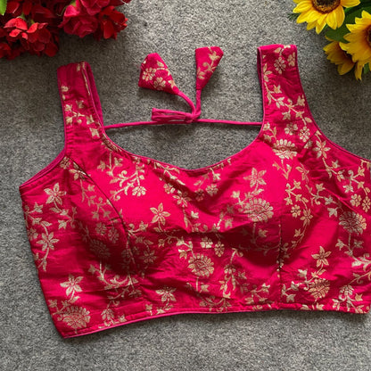 Dola Silk with Rich Jacquard Work Blouser