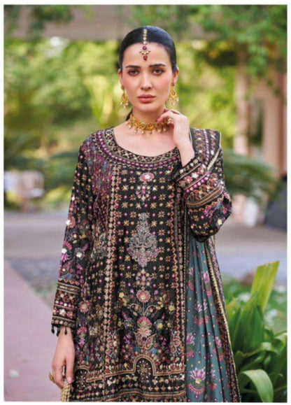 Chinon Digital Print Silk with Hand Work  Suit