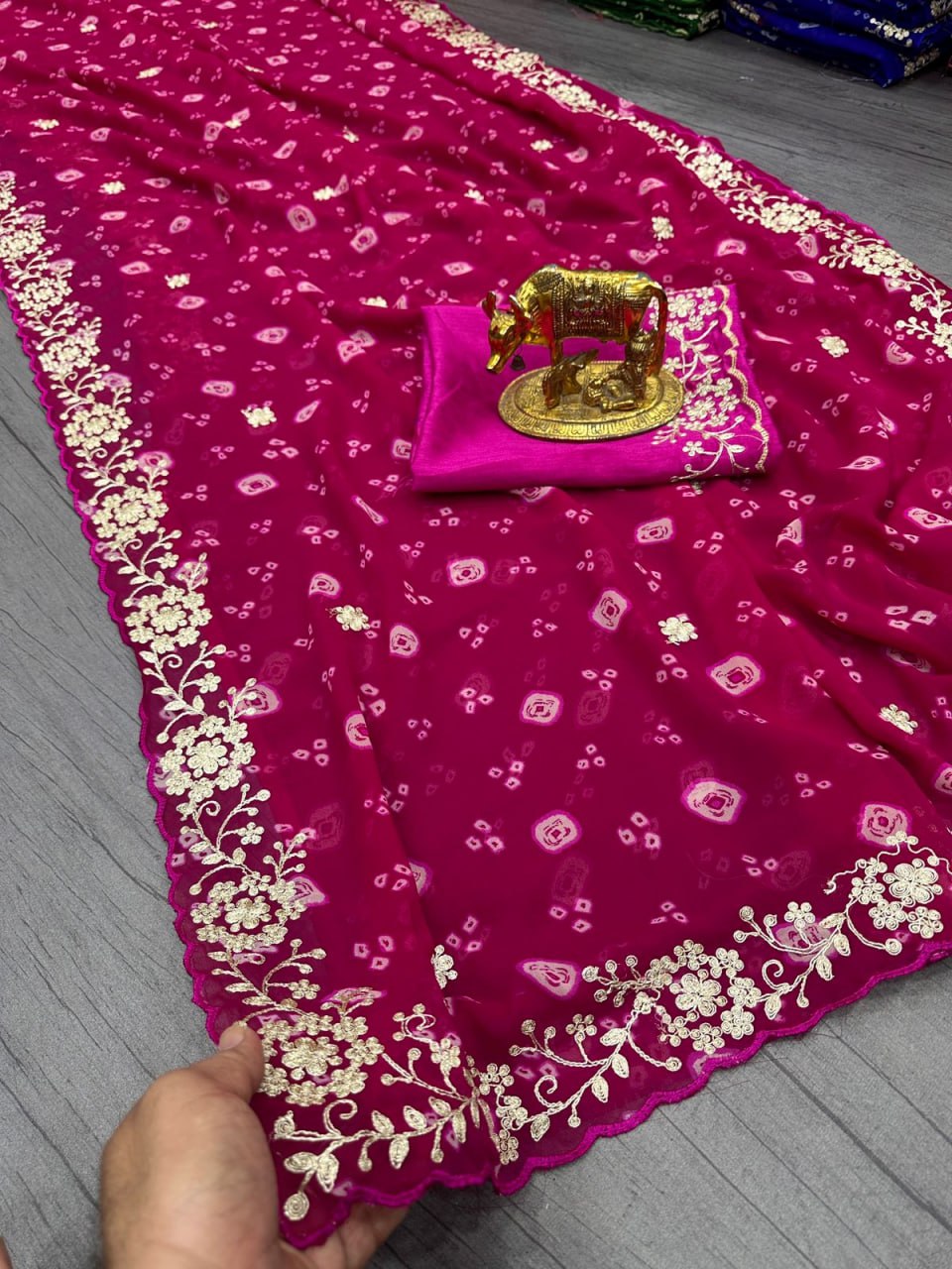 Georgette with Jodhpur Bandhani Saree