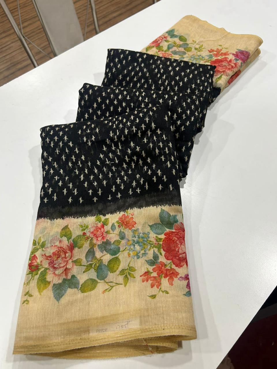 LINEN DIGITAL PRINT SAREE