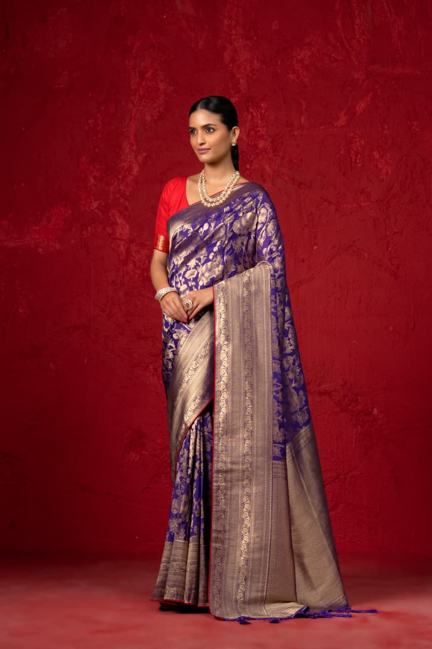 Pure Khadi Creap Georgette Saree