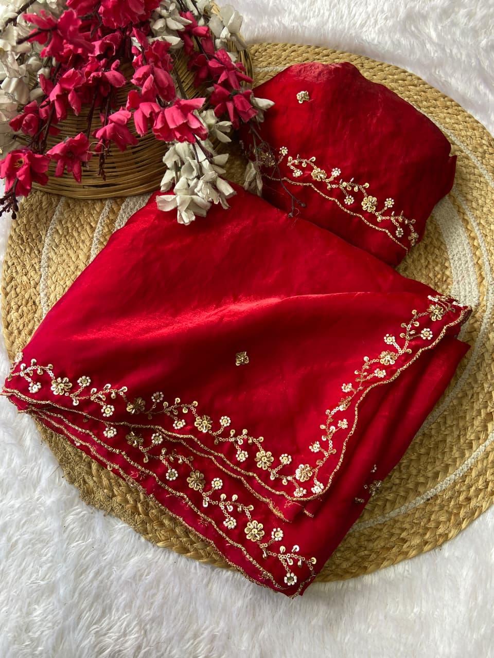 Premium Fendy Satin Saree