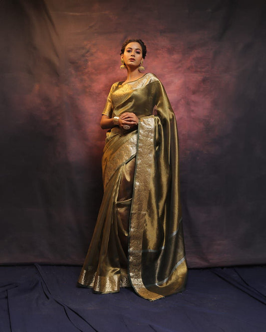 Banarasi Soft Dual Tone Tissue Silk Saree