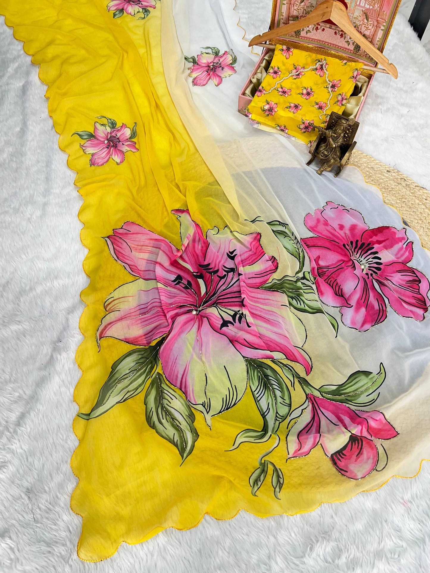 Handcrafted digital prints Saree