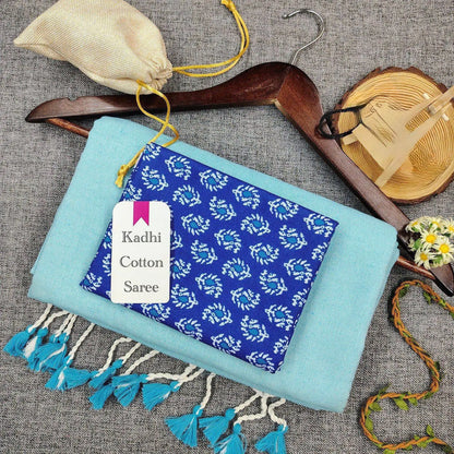 Handloom Khadi Cotton Saree with Magic Cotton Blouse | Lightweight & Comfortable CF-199