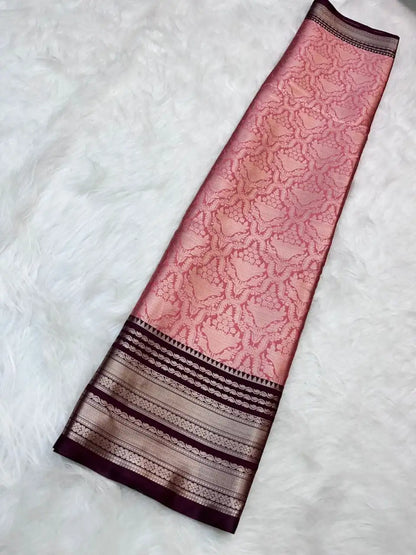 Super Soft Banarasi Woven Kanjivaram Silk Saree with All Over Gold Zari & Rich Pallu -VF– SAMANTHA PATTU