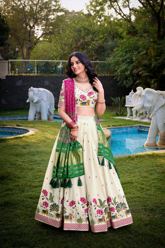 Pink Khadi Cotton Sequins and thread embroidery