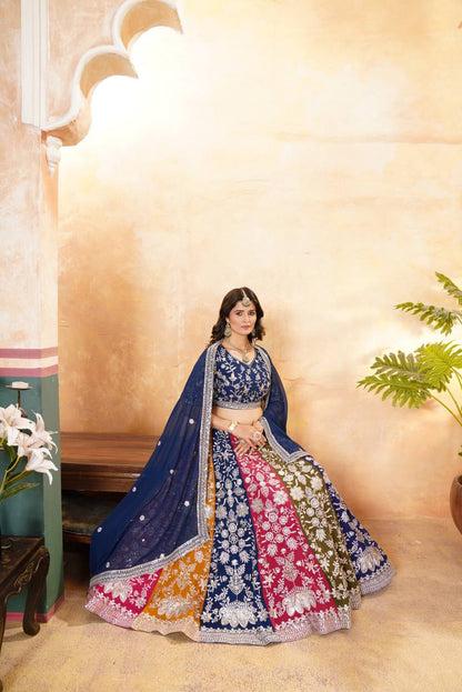 Multicolor Faux Georgette Lehenga Choli ON5053
