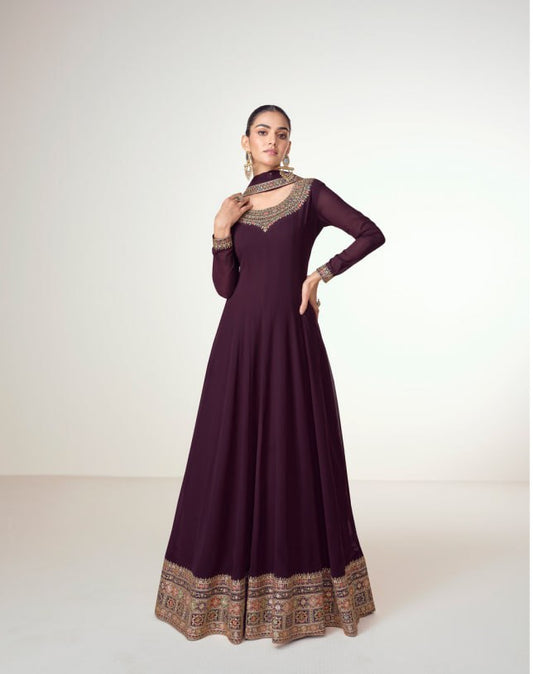 Virasat  Bluming Georgette with Embroidery Work Anarkali Suits