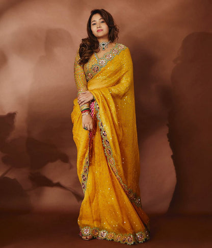 Bollywood Blockbuster Original Mirror Design Saree