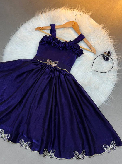 Kids Butterfly Cut Dana Diamond Panel Work Gown