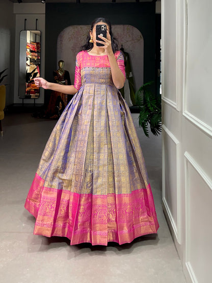 Festive Kanjivaram Zari Weaving Gown