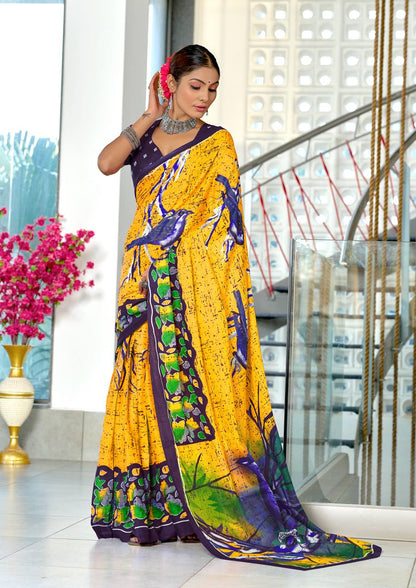 Heritage Hand Print Mulmul Cotton Sarees