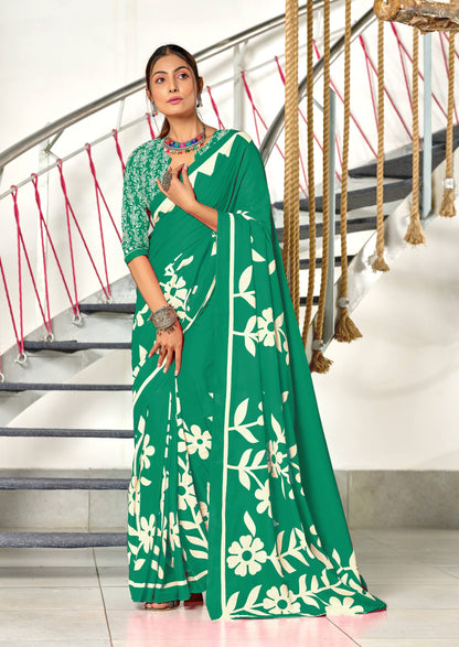 Floral Block Print Cotton Sarees – Mulmul Collection