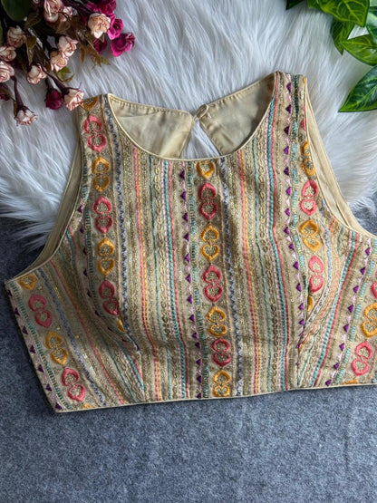 Georgette Embroidery Sleeveless Blouse