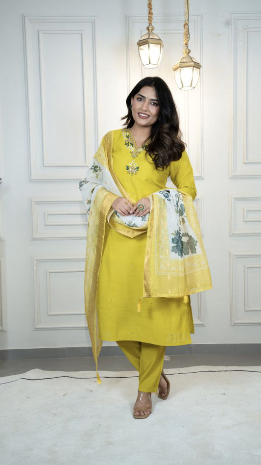 Roman Silk Hand Work Full Cotton Inner Suit