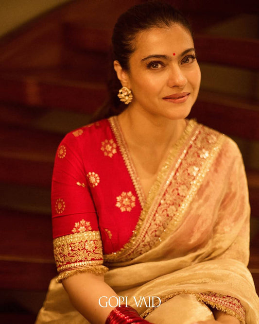 Mocha silk Fabric  Saree With Sequins Work